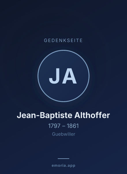 Gedenkportrait von Jean-Baptiste Althoffer