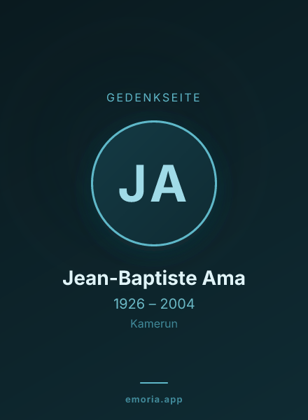 Gedenkportrait von Jean-Baptiste Ama