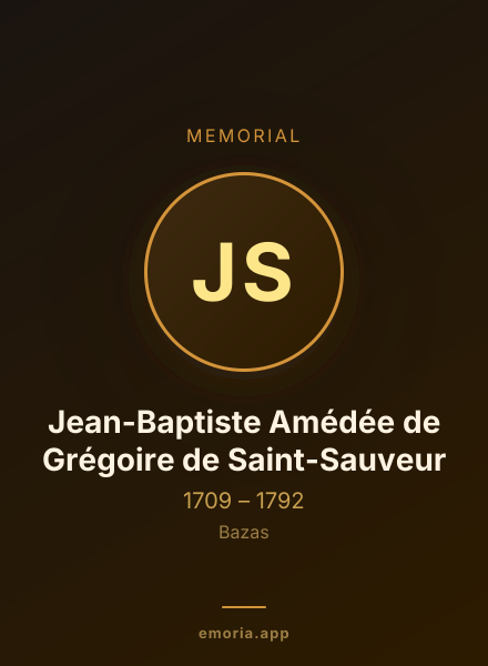 Memorial portrait of Jean-Baptiste Amédée de Grégoire de Saint-Sauveur