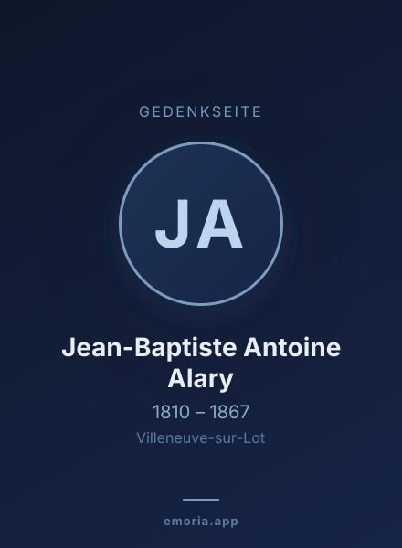 Gedenkportrait von Jean-Baptiste Antoine Alary