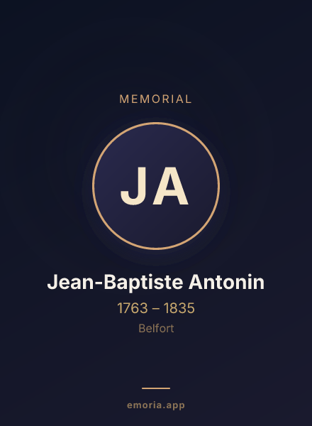 Memorial portrait of Jean-Baptiste Antonin