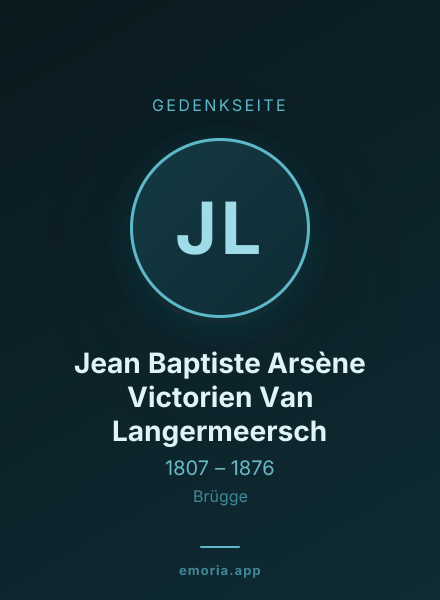 Gedenkportrait von Jean Baptiste Arsène Victorien Van Langermeersch