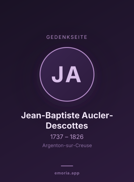 Gedenkportrait von Jean-Baptiste Aucler-Descottes