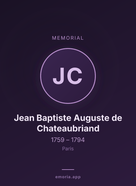 Memorial portrait of Jean Baptiste Auguste de Chateaubriand