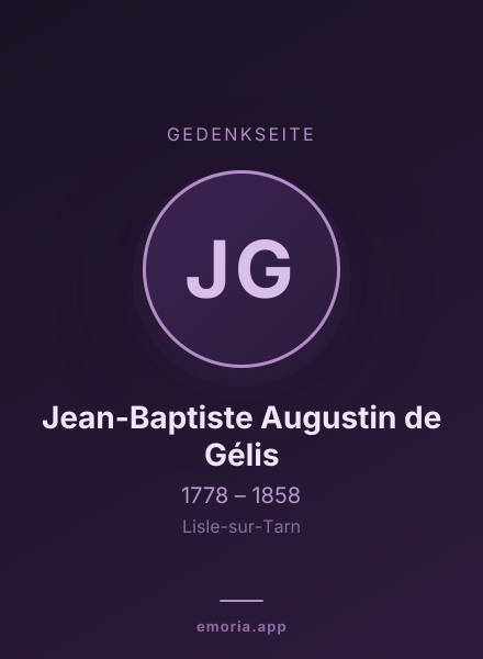 Gedenkportrait von Jean-Baptiste Augustin de Gélis