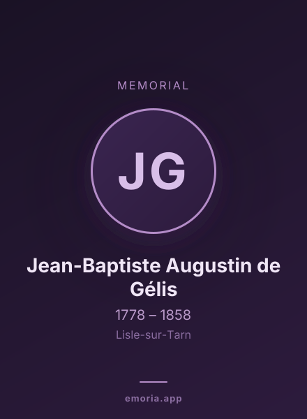 Memorial portrait of Jean-Baptiste Augustin de Gélis