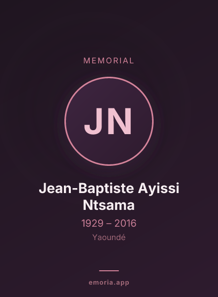 Memorial portrait of Jean-Baptiste Ayissi Ntsama