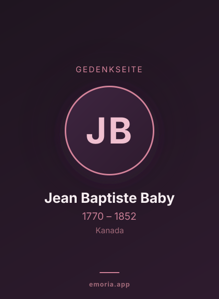 Gedenkportrait von Jean Baptiste Baby
