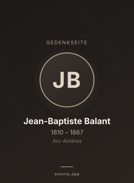 Gedenkportrait von Jean-Baptiste Balant