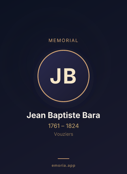 Memorial portrait of Jean Baptiste Bara