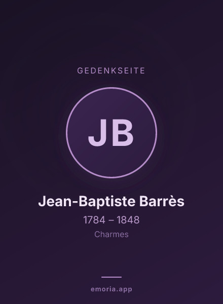 Gedenkportrait von Jean-Baptiste Barrès