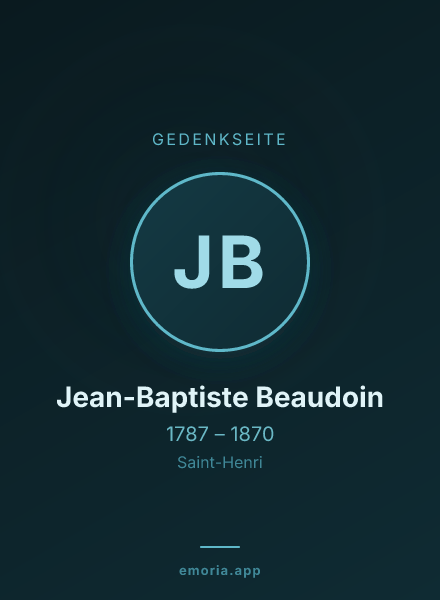Gedenkportrait von Jean-Baptiste Beaudoin