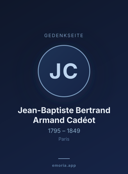 Gedenkportrait von Jean-Baptiste Bertrand Armand Cadéot