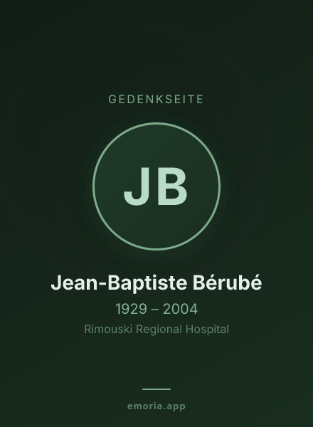 Gedenkportrait von Jean-Baptiste Bérubé
