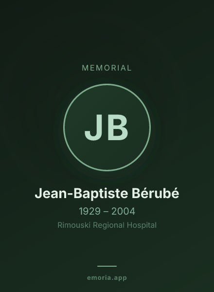 Memorial portrait of Jean-Baptiste Bérubé