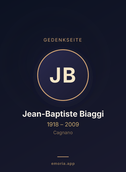 Gedenkportrait von Jean-Baptiste Biaggi