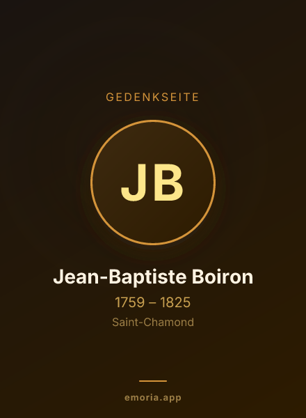 Gedenkportrait von Jean-Baptiste Boiron