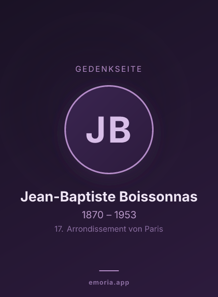 Gedenkportrait von Jean-Baptiste Boissonnas