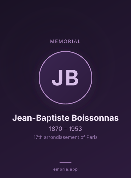 Memorial portrait of Jean-Baptiste Boissonnas
