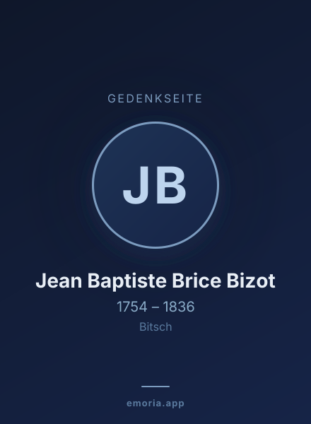 Gedenkportrait von Jean Baptiste Brice Bizot