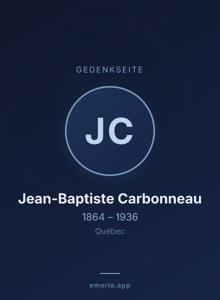 Gedenkportrait von Jean-Baptiste Carbonneau
