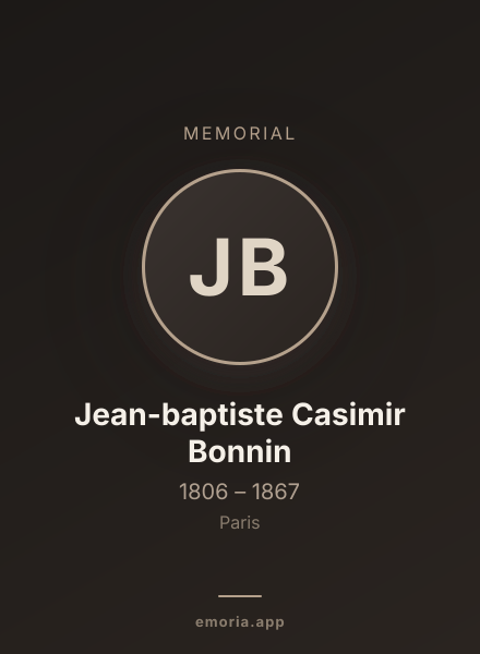 Memorial portrait of Jean-baptiste Casimir Bonnin