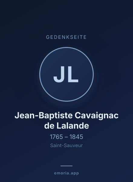 Gedenkportrait von Jean-Baptiste Cavaignac de Lalande