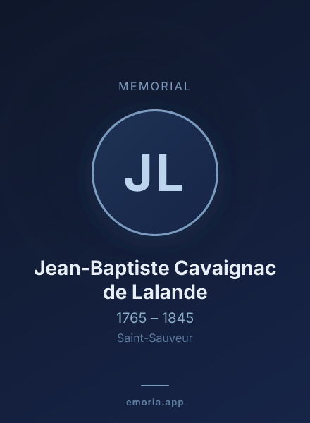 Memorial portrait of Jean-Baptiste Cavaignac de Lalande
