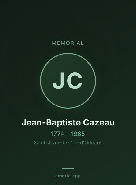 Memorial portrait of Jean-Baptiste Cazeau