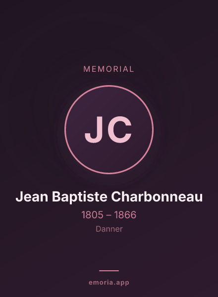 Memorial portrait of Jean Baptiste Charbonneau