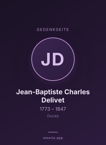 Gedenkportrait von Jean-Baptiste Charles Delivet