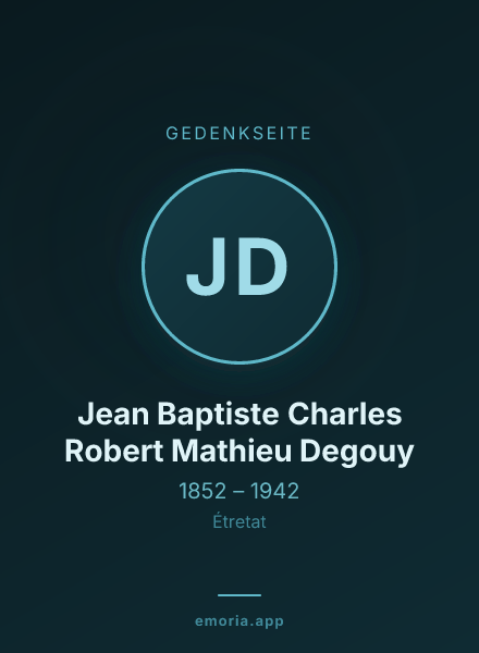 Gedenkportrait von Jean Baptiste Charles Robert Mathieu Degouy
