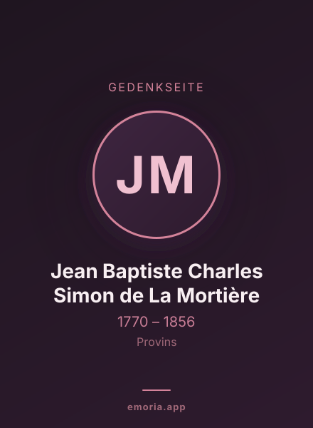 Gedenkportrait von Jean Baptiste Charles Simon de La Mortière