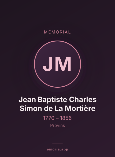 Memorial portrait of Jean Baptiste Charles Simon de La Mortière
