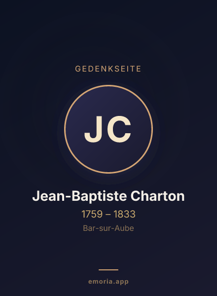 Gedenkportrait von Jean-Baptiste Charton
