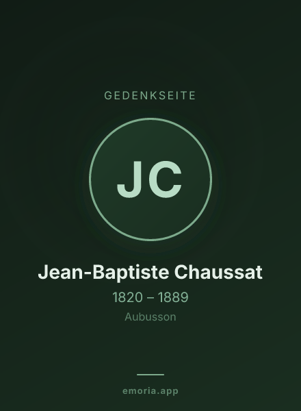 Gedenkportrait von Jean-Baptiste Chaussat