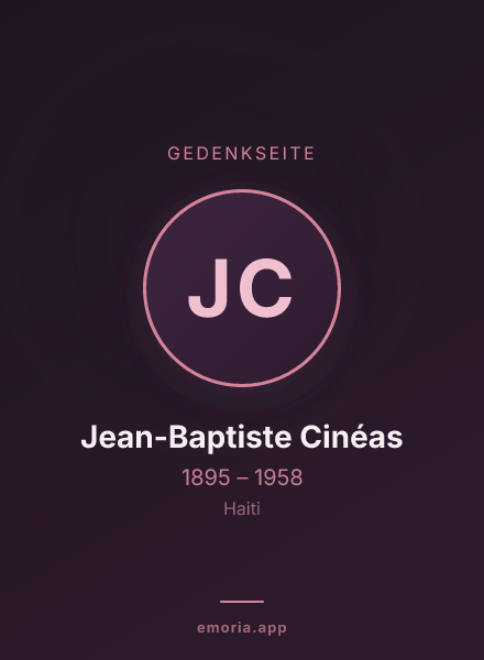 Gedenkportrait von Jean-Baptiste Cinéas