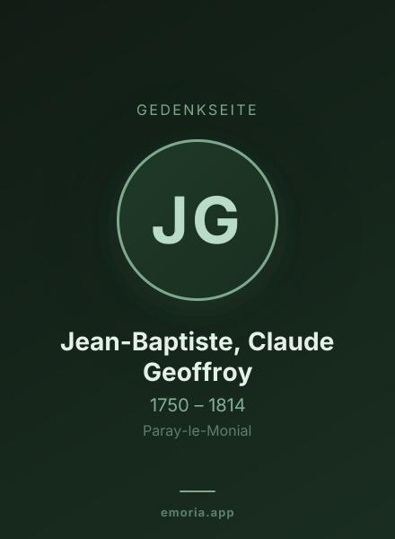 Gedenkportrait von Jean-Baptiste, Claude Geoffroy