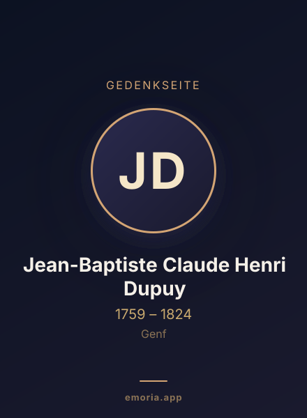 Gedenkportrait von Jean-Baptiste Claude Henri Dupuy