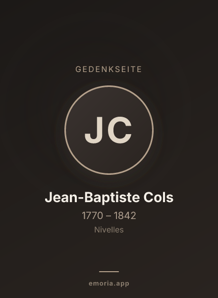 Gedenkportrait von Jean-Baptiste Cols