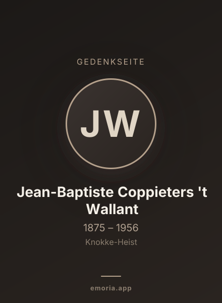 Gedenkportrait von Jean-Baptiste Coppieters 't Wallant