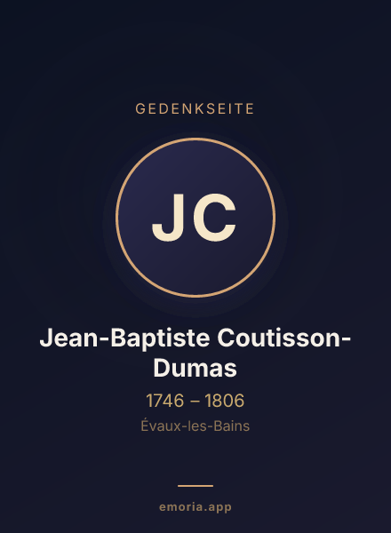 Gedenkportrait von Jean-Baptiste Coutisson-Dumas