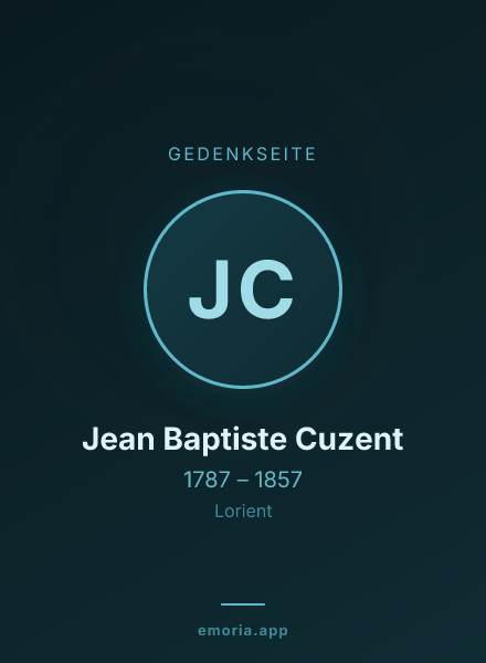 Gedenkportrait von Jean Baptiste Cuzent