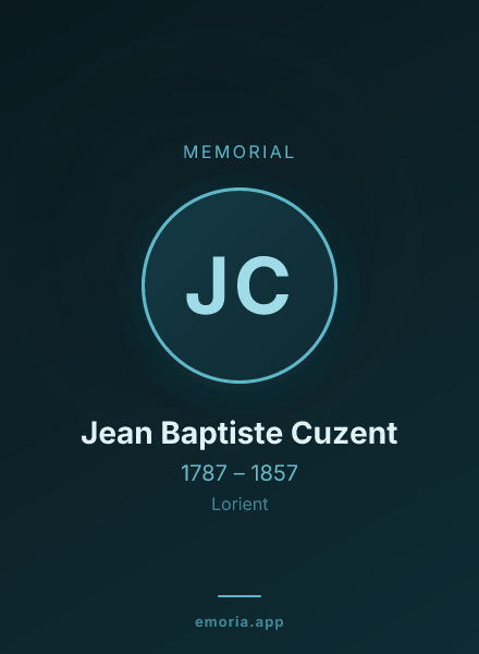 Memorial portrait of Jean Baptiste Cuzent