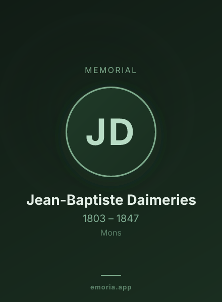 Memorial portrait of Jean-Baptiste Daimeries