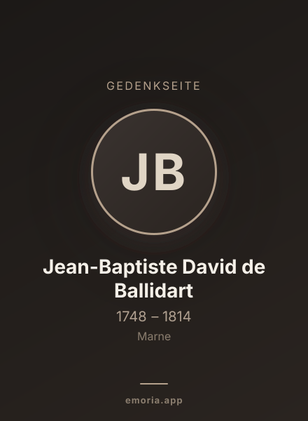 Gedenkportrait von Jean-Baptiste David de Ballidart