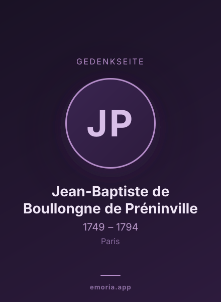 Gedenkportrait von Jean-Baptiste de Boullongne de Préninville