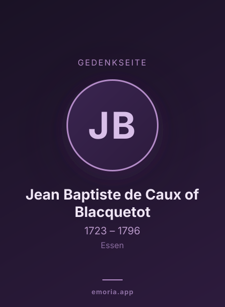 Gedenkportrait von Jean Baptiste de Caux of Blacquetot