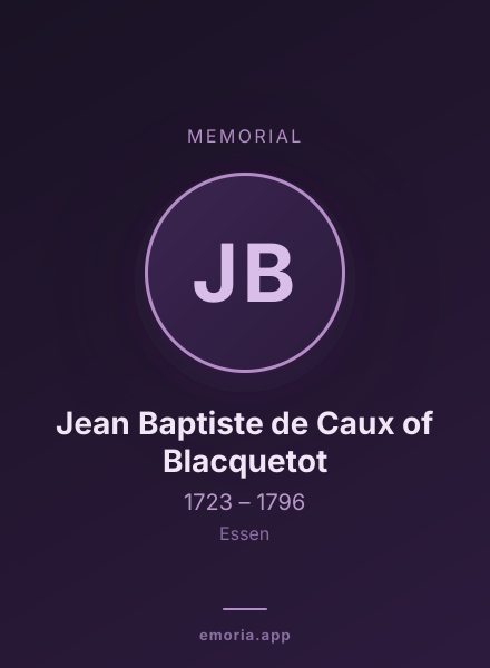 Memorial portrait of Jean Baptiste de Caux of Blacquetot