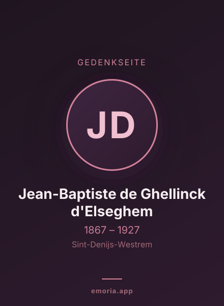 Gedenkportrait von Jean-Baptiste de Ghellinck d'Elseghem